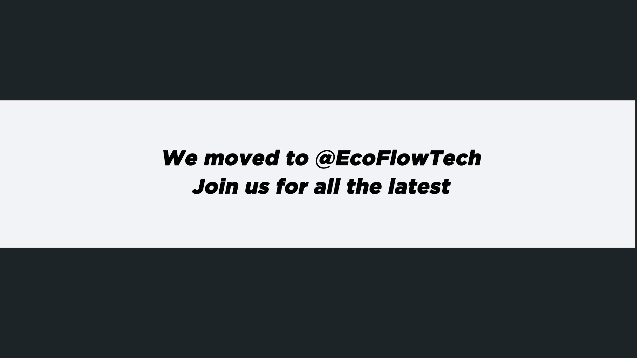 EcoFlow Support (Follow us on 🆕: EcoFlowTech) YouTube banner