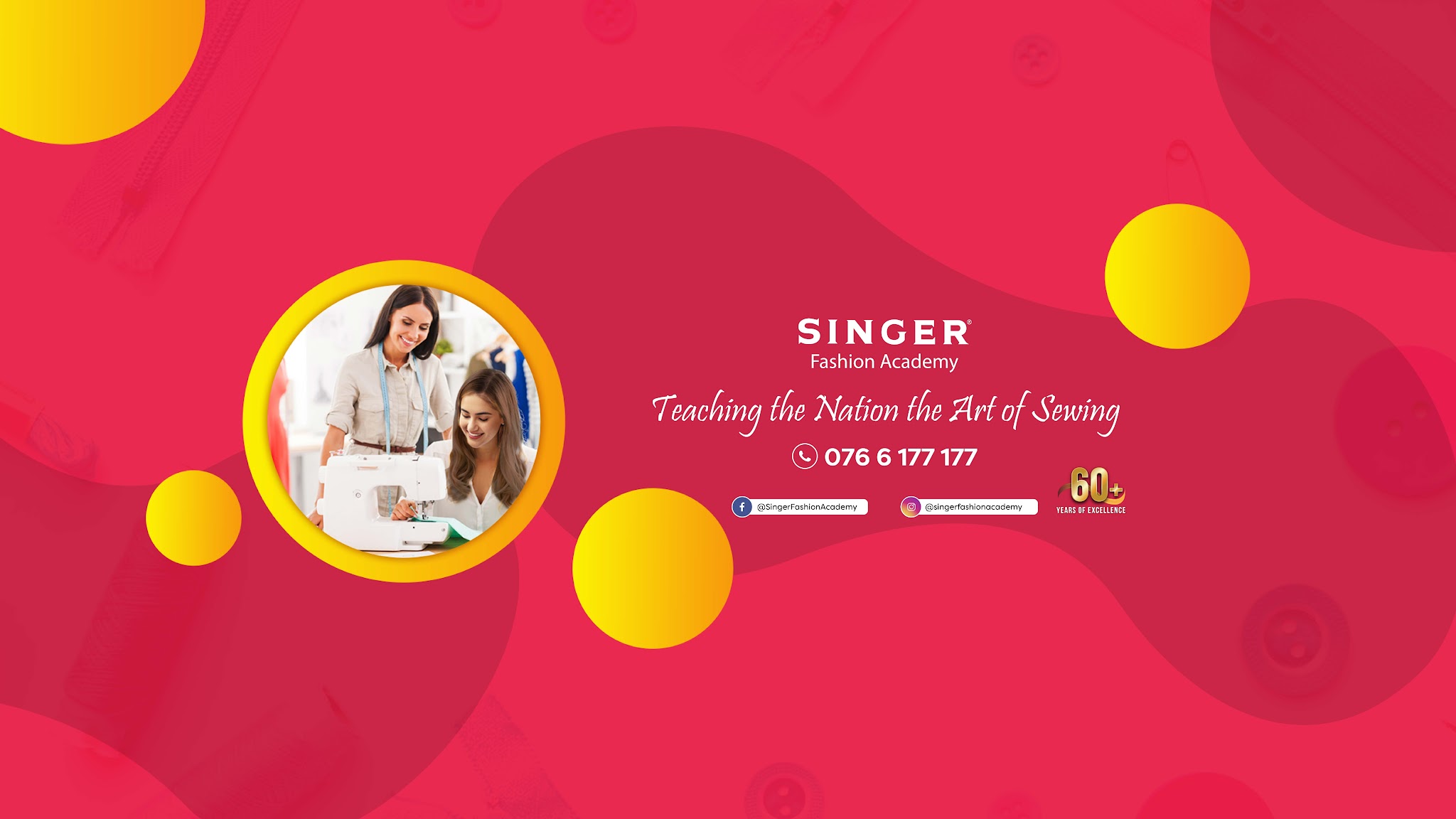 Singer Fashion Academy YouTube banner