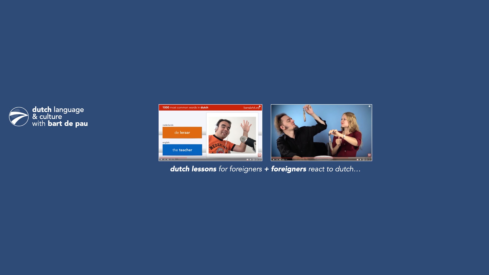 Learn Dutch with Bart de Pau YouTube banner