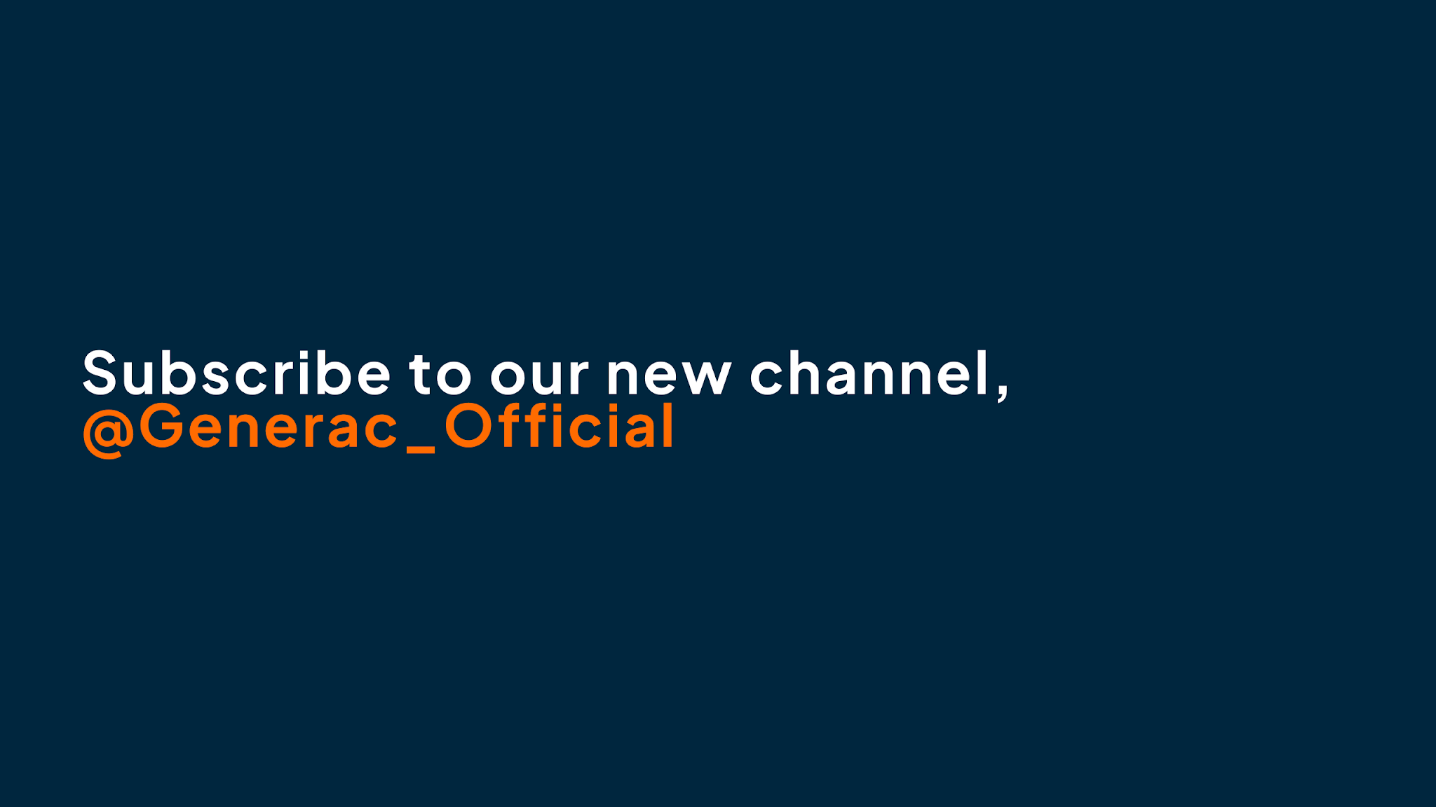 Generac Clean Energy YouTube banner