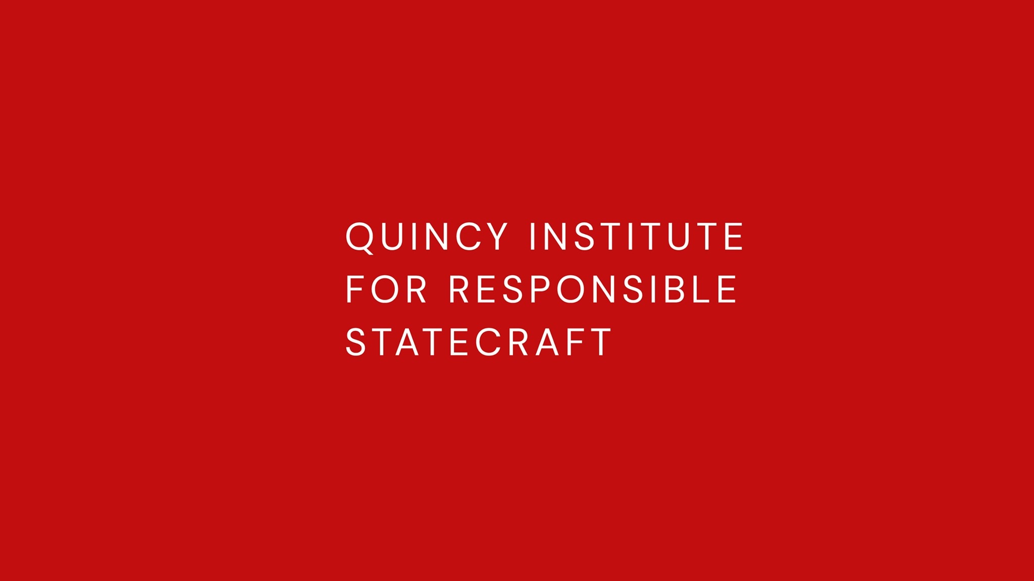 Quincy Institute for Responsible Statecraft YouTube banner