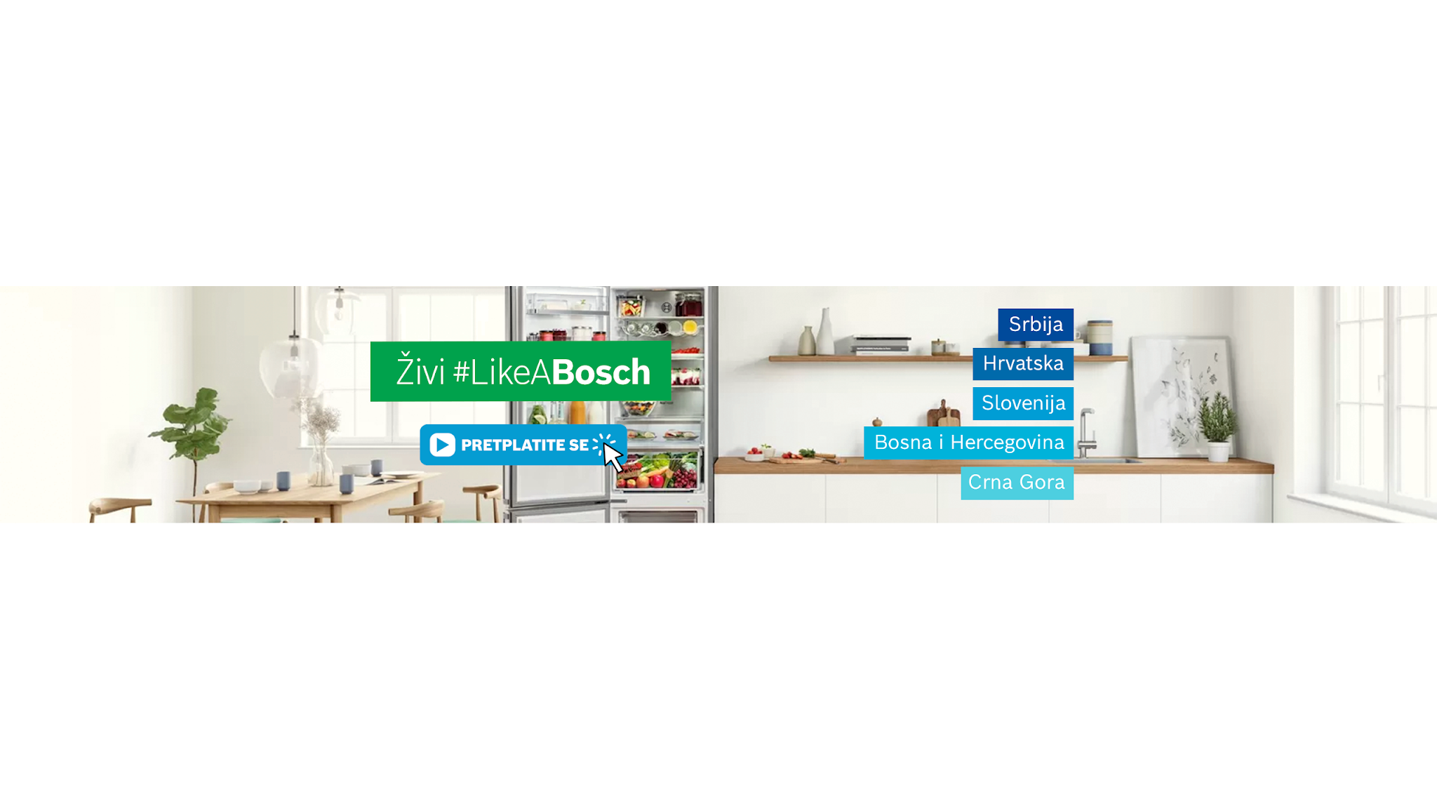 Bosch Home Srbija, Hrvatska, Slovenija, BiH, CG YouTube banner