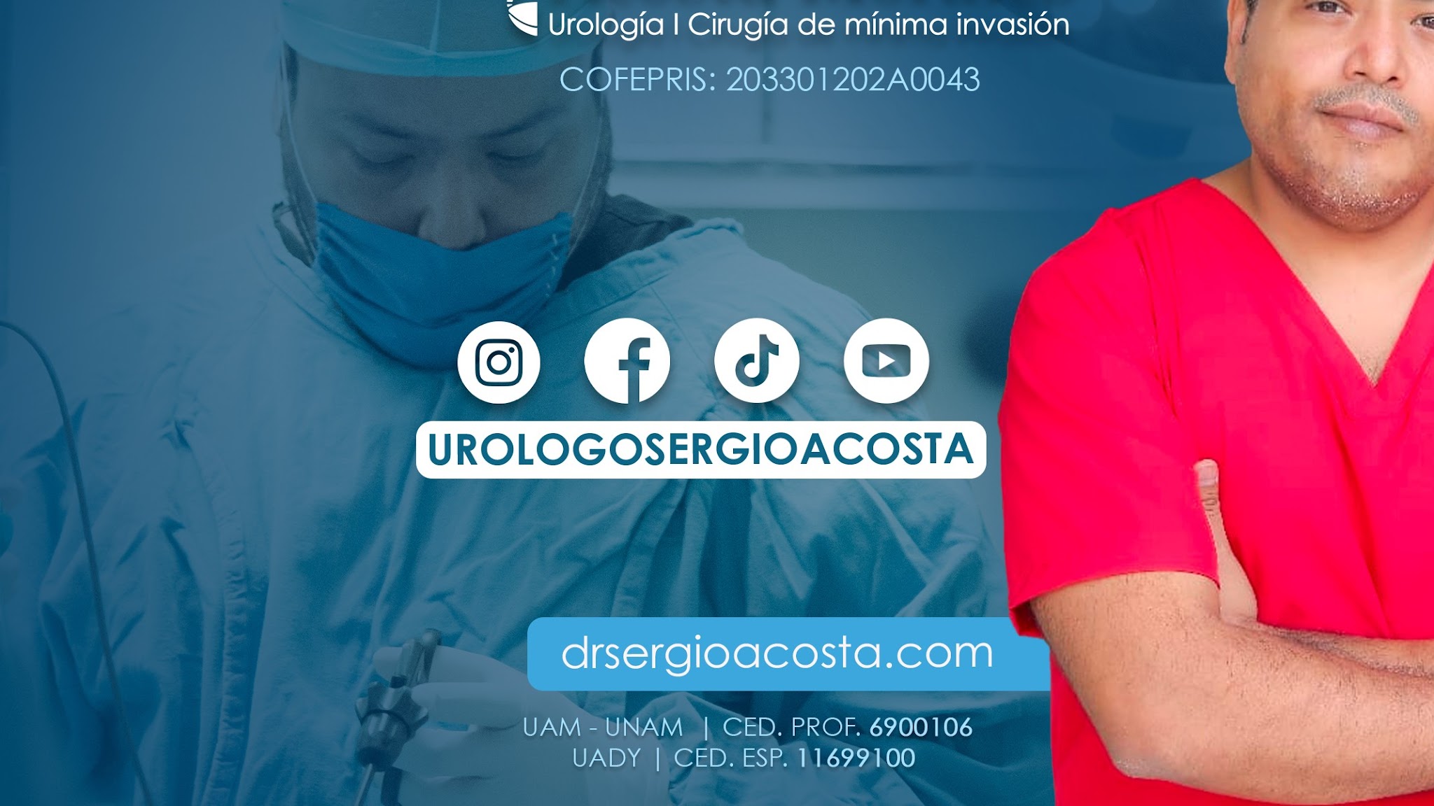 Urólogo Sergio Acosta YouTube banner