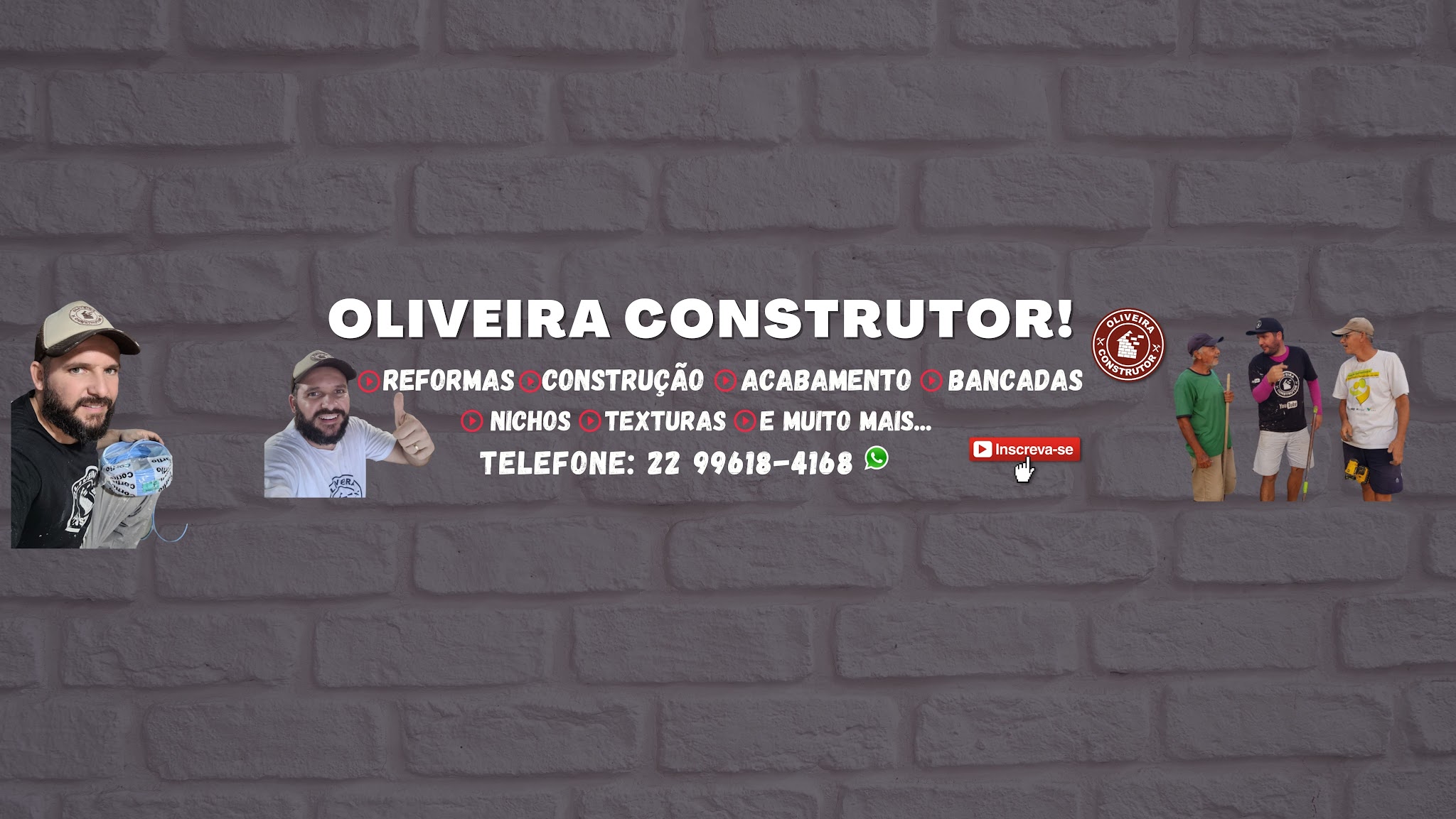 Oliveira Construtor YouTube banner