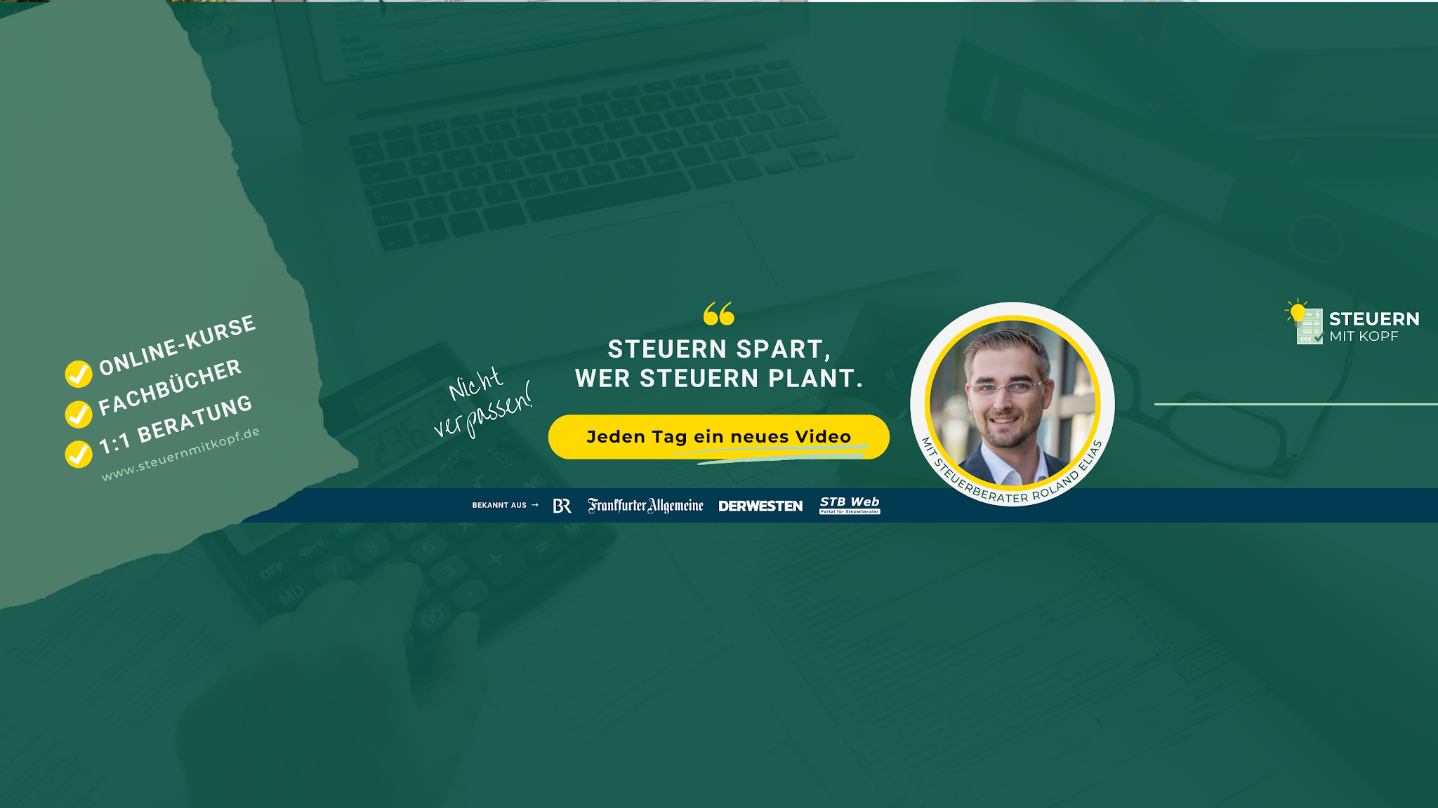 Steuern mit Kopf YouTube banner