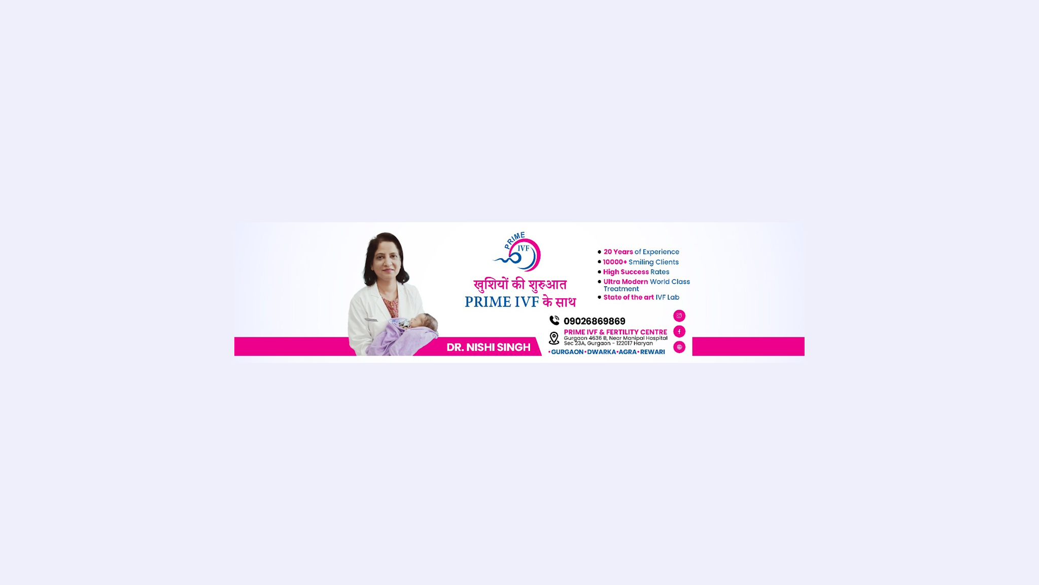 Prime IVF & Fertility Centre, Gurgaon YouTube banner