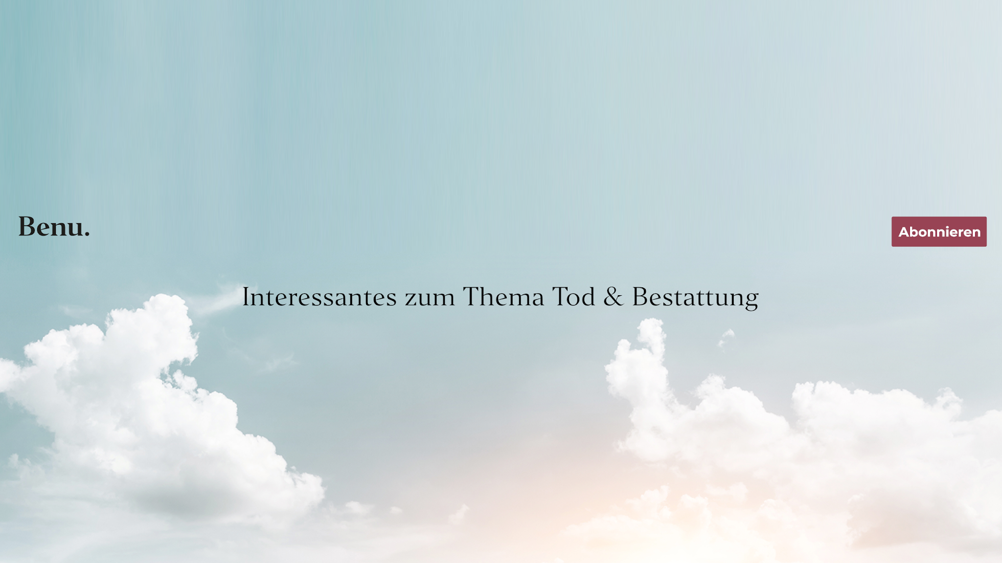 Benu – Bestattung und Vorsorge YouTube banner