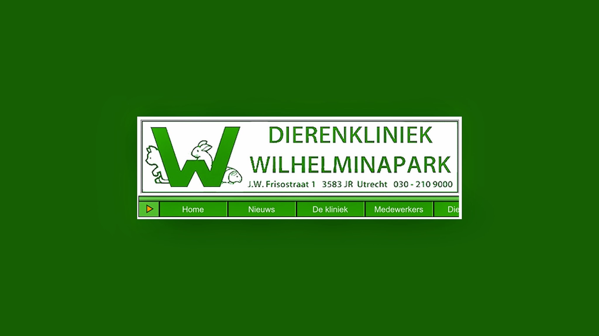 Dierenkliniek Wilhelminapark YouTube banner