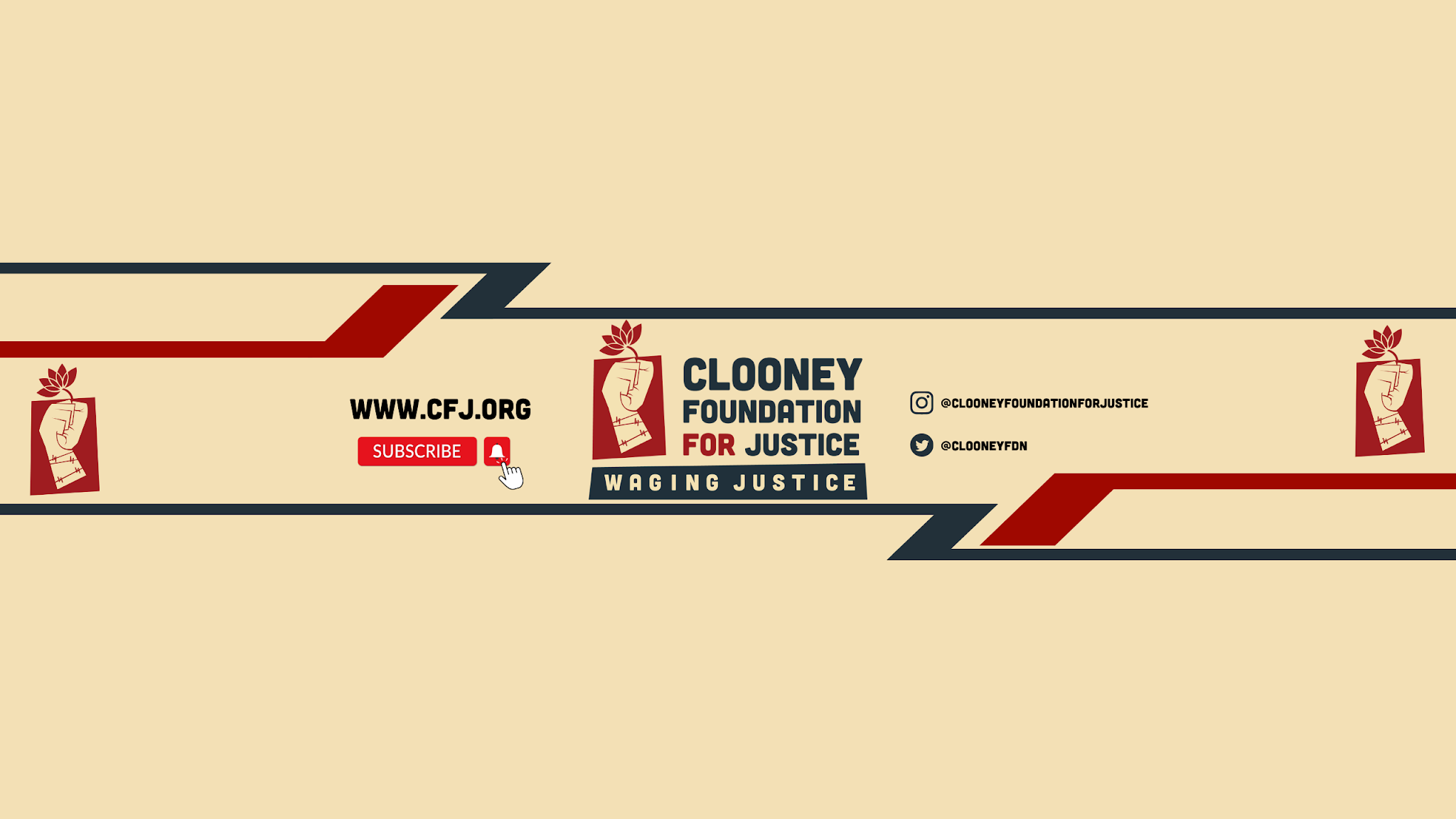 Clooney Foundation for Justice YouTube banner