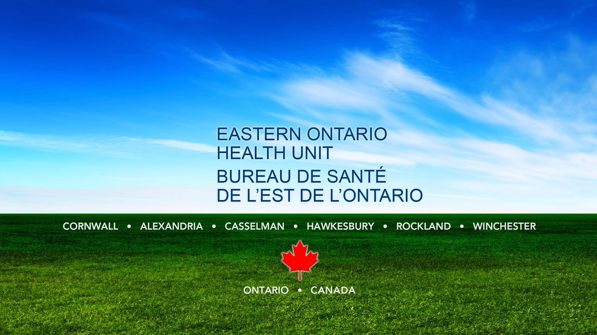 Eastern Ontario Health Unit/Bureau de santé de l’est de l’Ontario YouTube banner