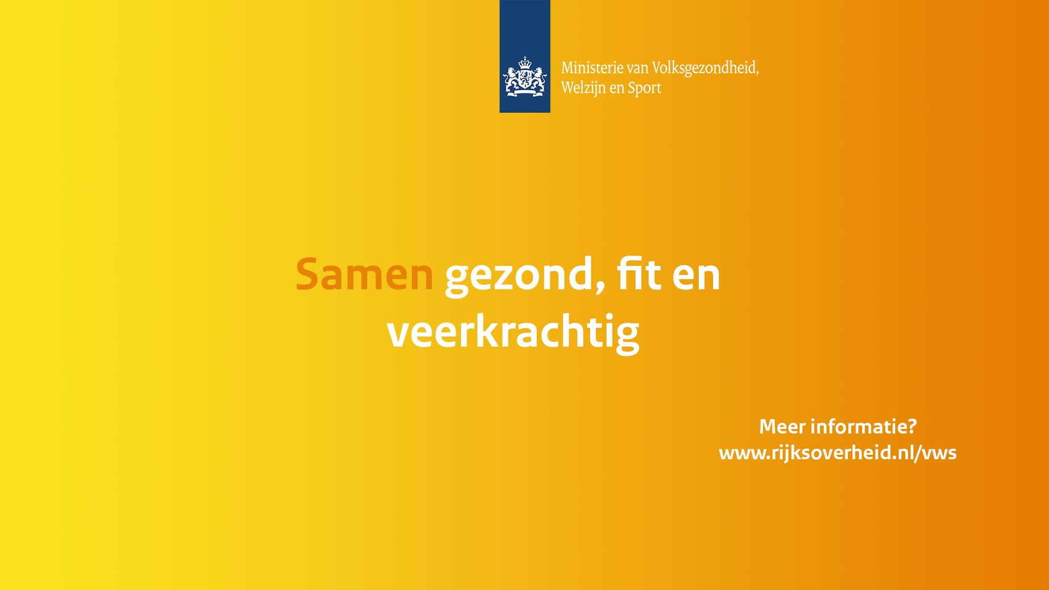Ministerie van Volksgezondheid, Welzijn en Sport YouTube banner