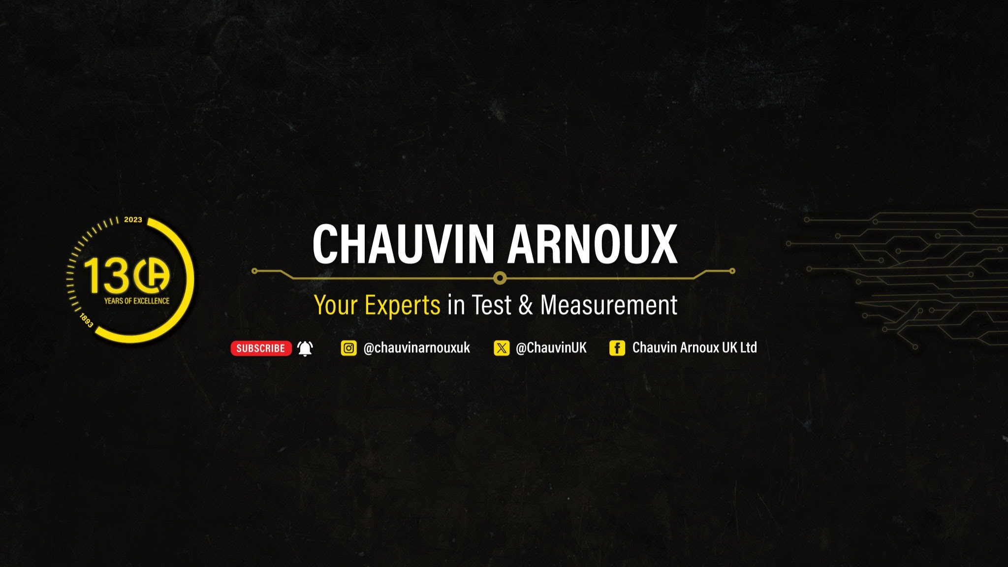 Chauvin Arnoux UK YouTube banner
