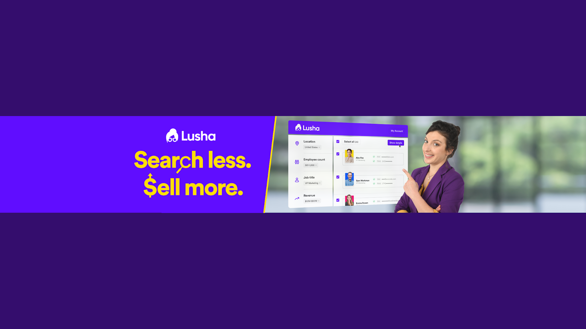 Lusha YouTube banner