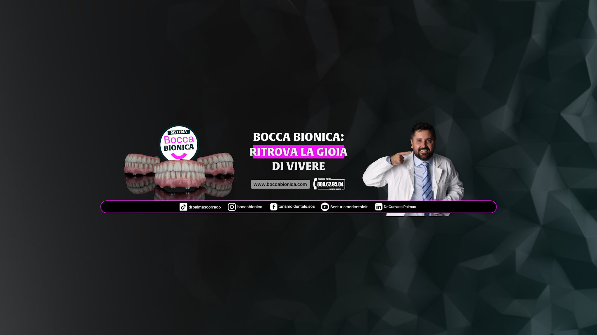Denti Fissi con Sistema Bocca Bionica - Dr Palmas YouTube banner
