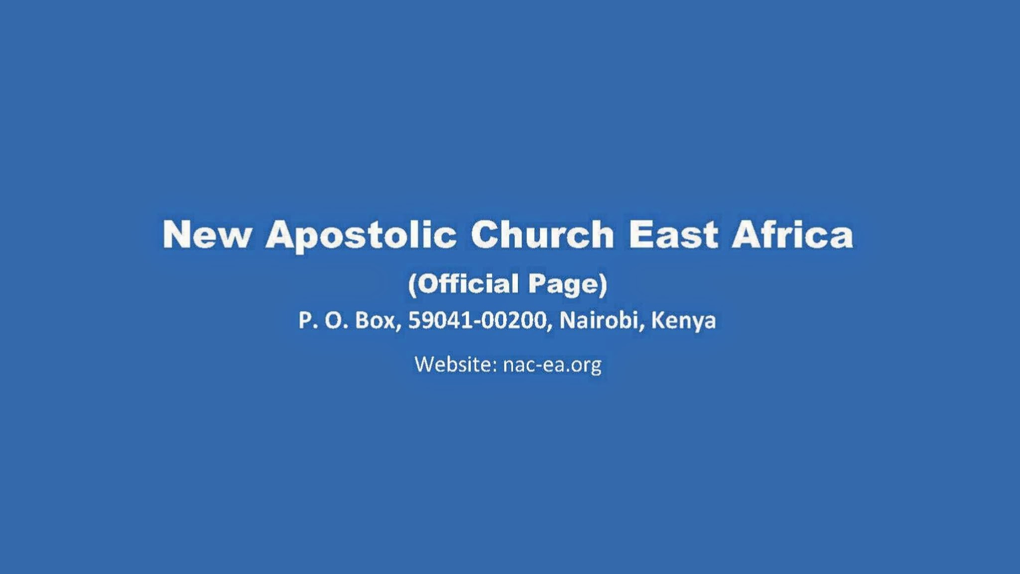 New Apostolic Church East Africa YouTube banner