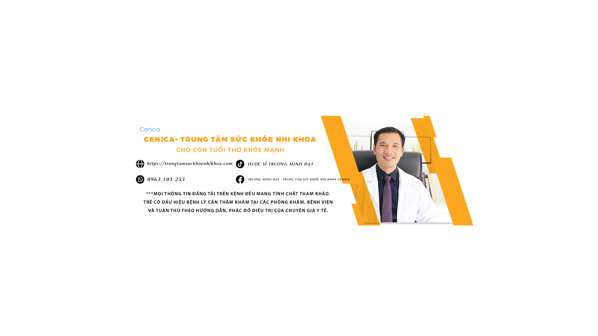Trương Minh Đạt - Trung tâm sức khỏe Cenica YouTube banner