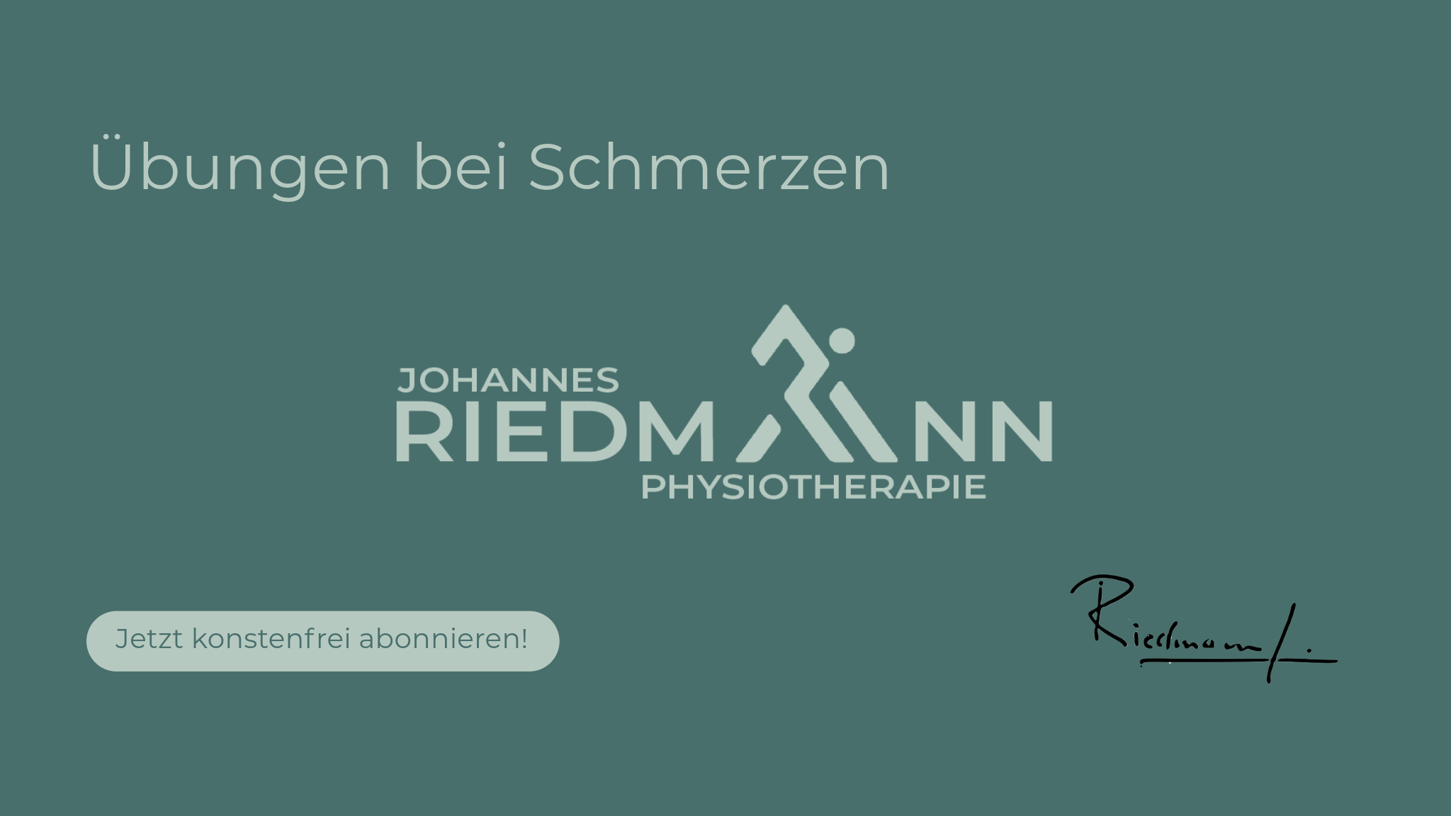 Physiotherapeut Johannes Riedmann YouTube banner