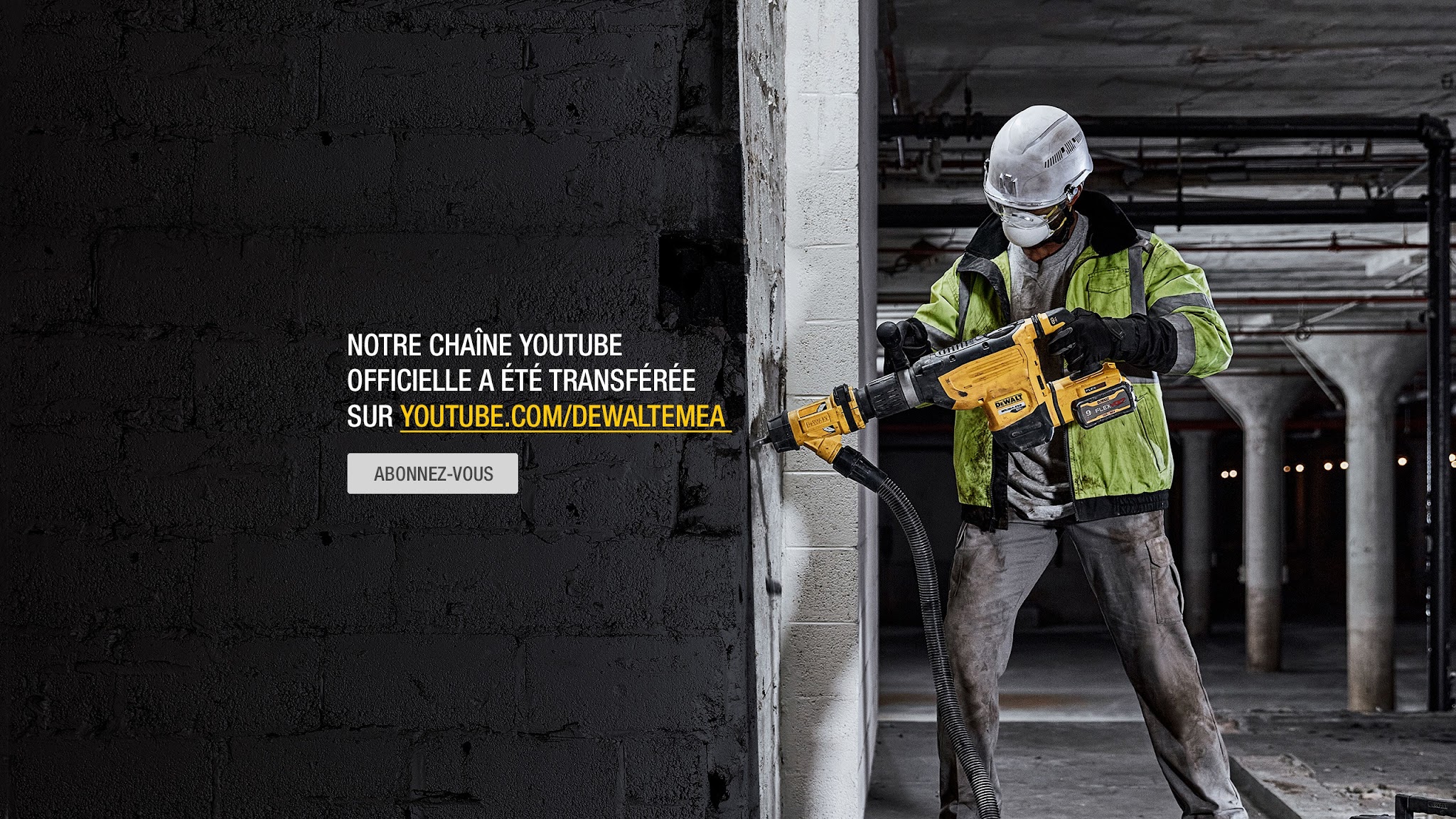 DEWALT Belgique YouTube banner