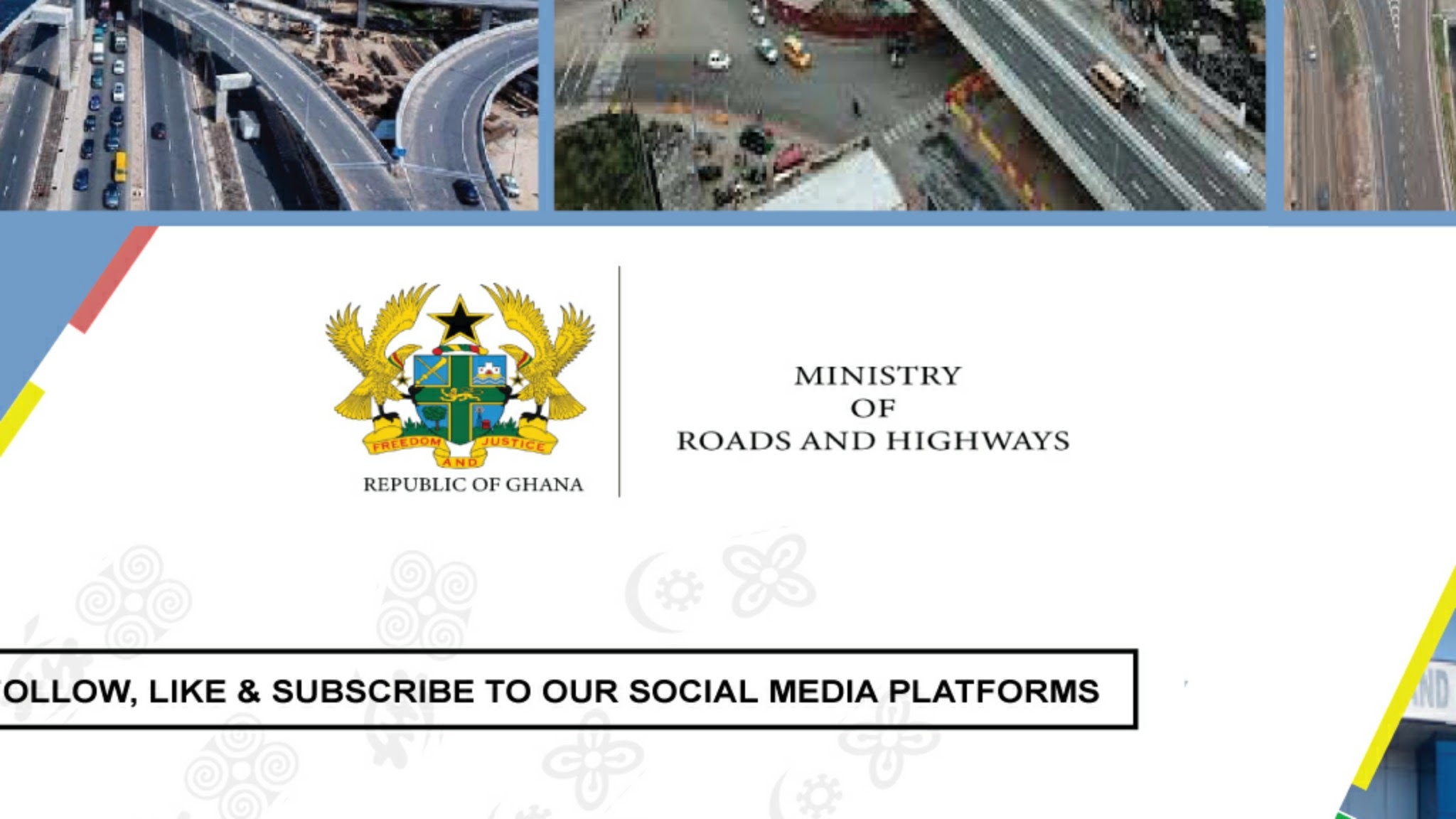 Ministry of Roads & Highways - Ghana YouTube banner
