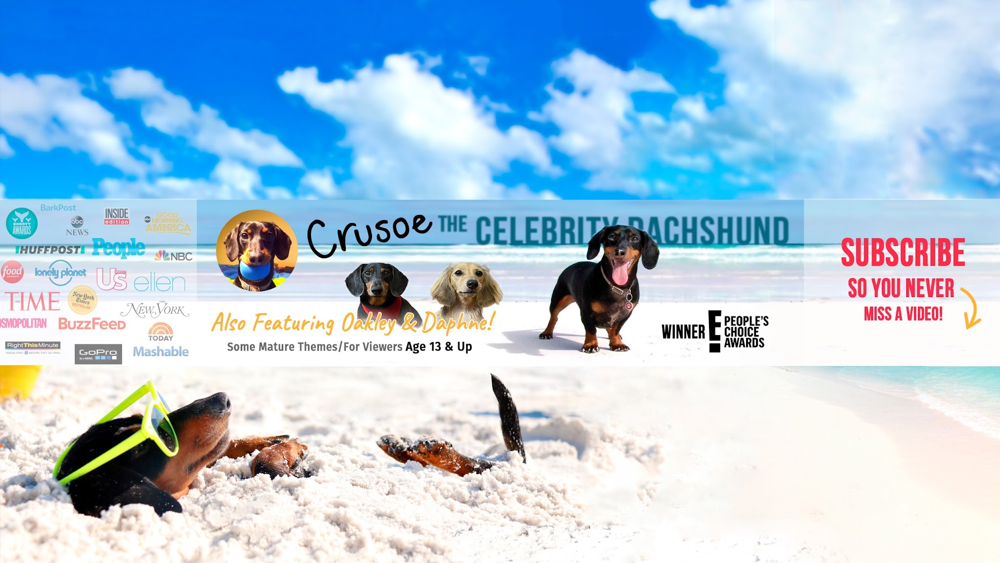 Crusoe the Dachshund YouTube banner